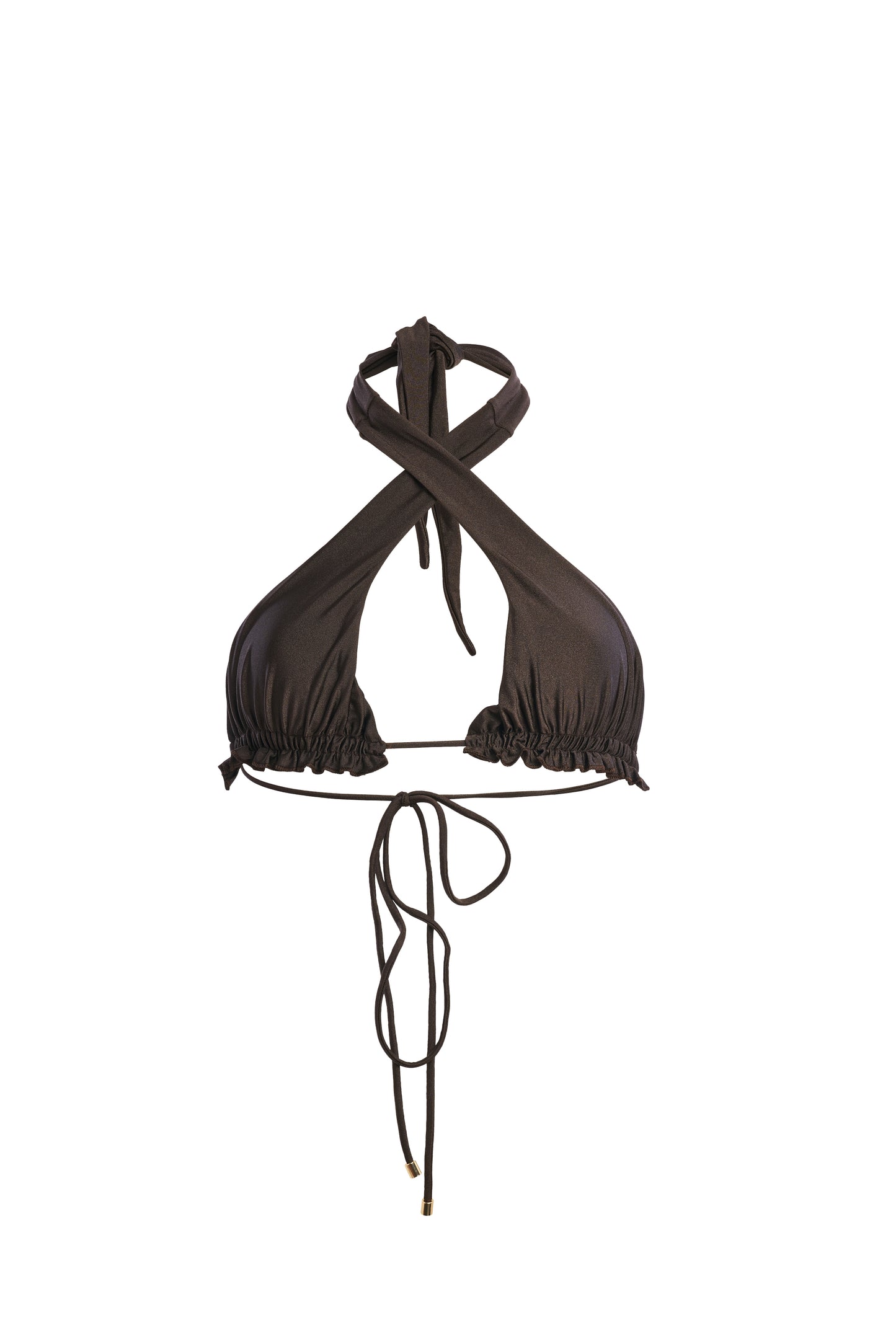 Olympia top. An adjustable and brown top with golden details.