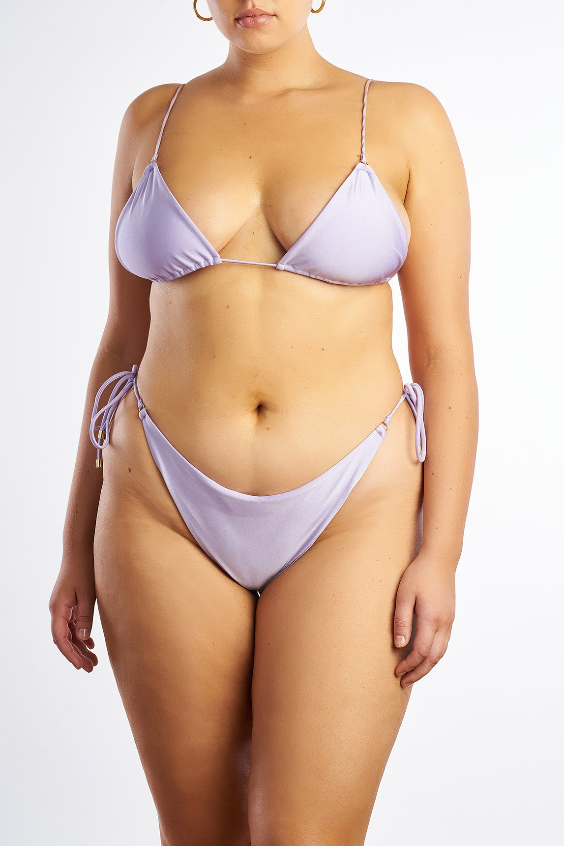 Adela bottom - lilac. An adjustable bottom with golden details.