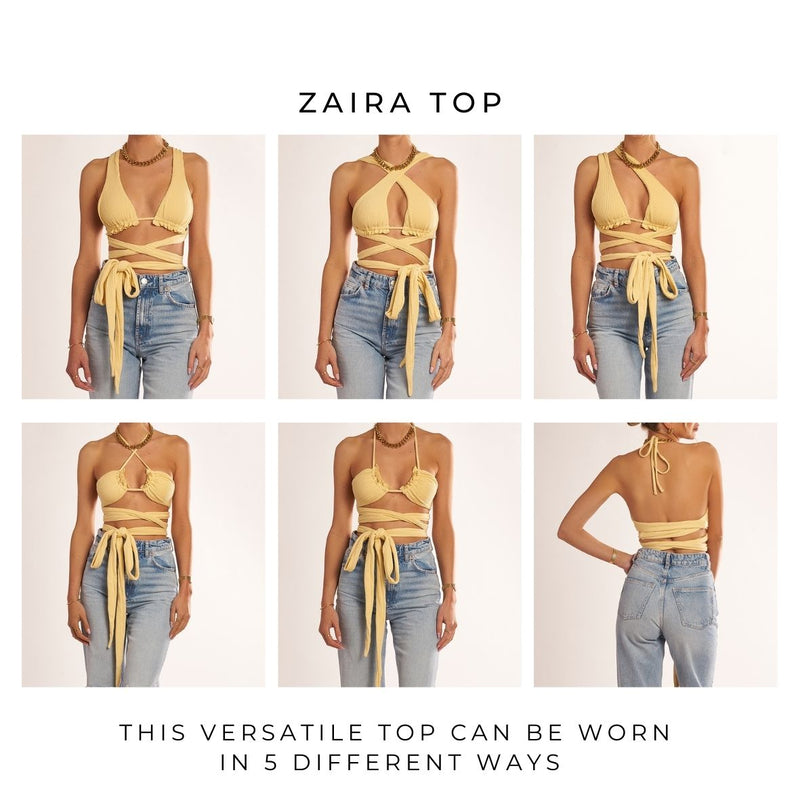 Zaira top. A yellow versatile top.