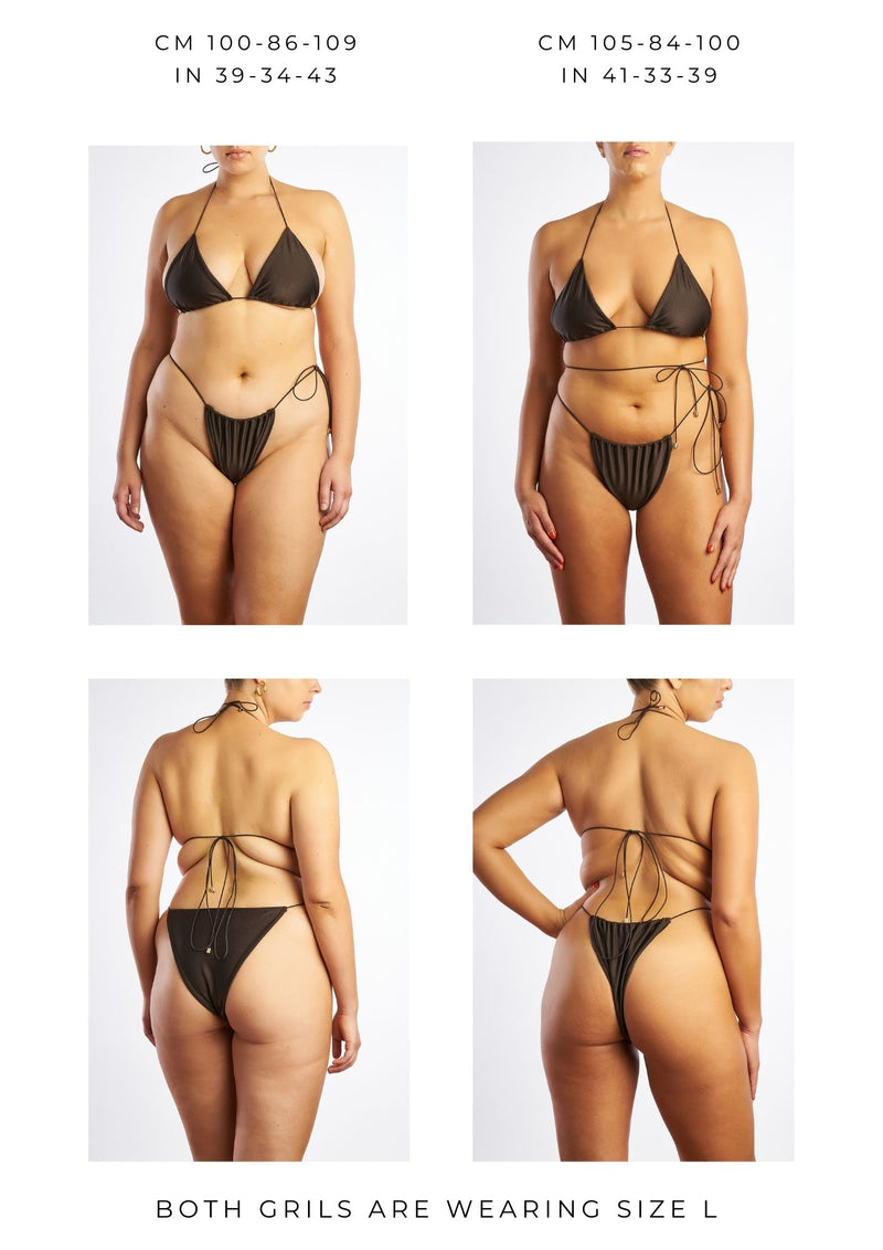 Lyn bottom. A brown bottom with Brazilian style and adjustable coverage.