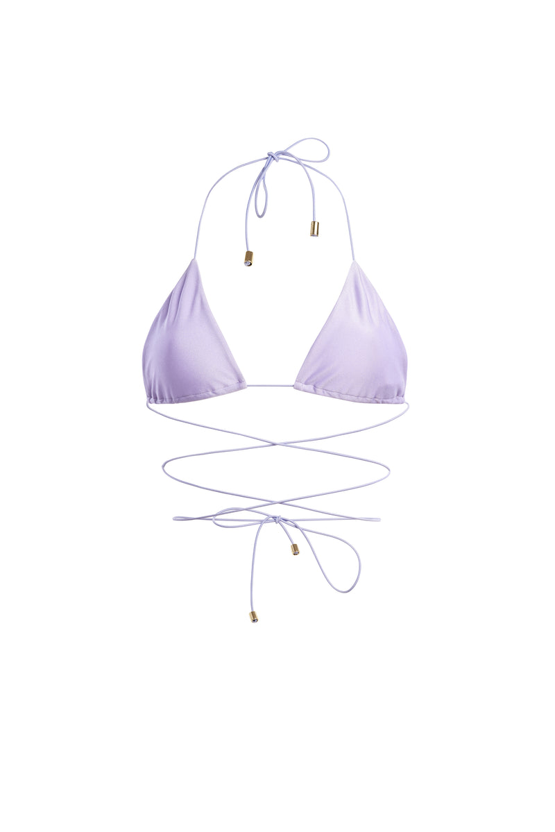 Inca top - lilac. An adjustable top with golden details.