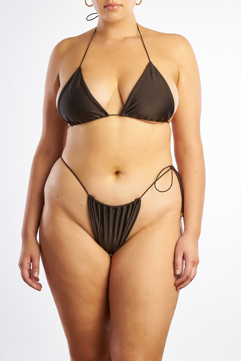 Lyn bottom. A brown bottom with Brazilian style and adjustable coverage.