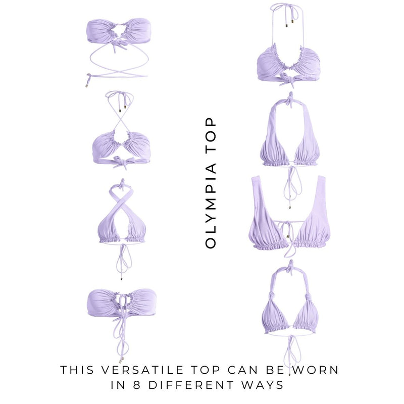 Olympia top - lilac. An adjustable top with golden details.