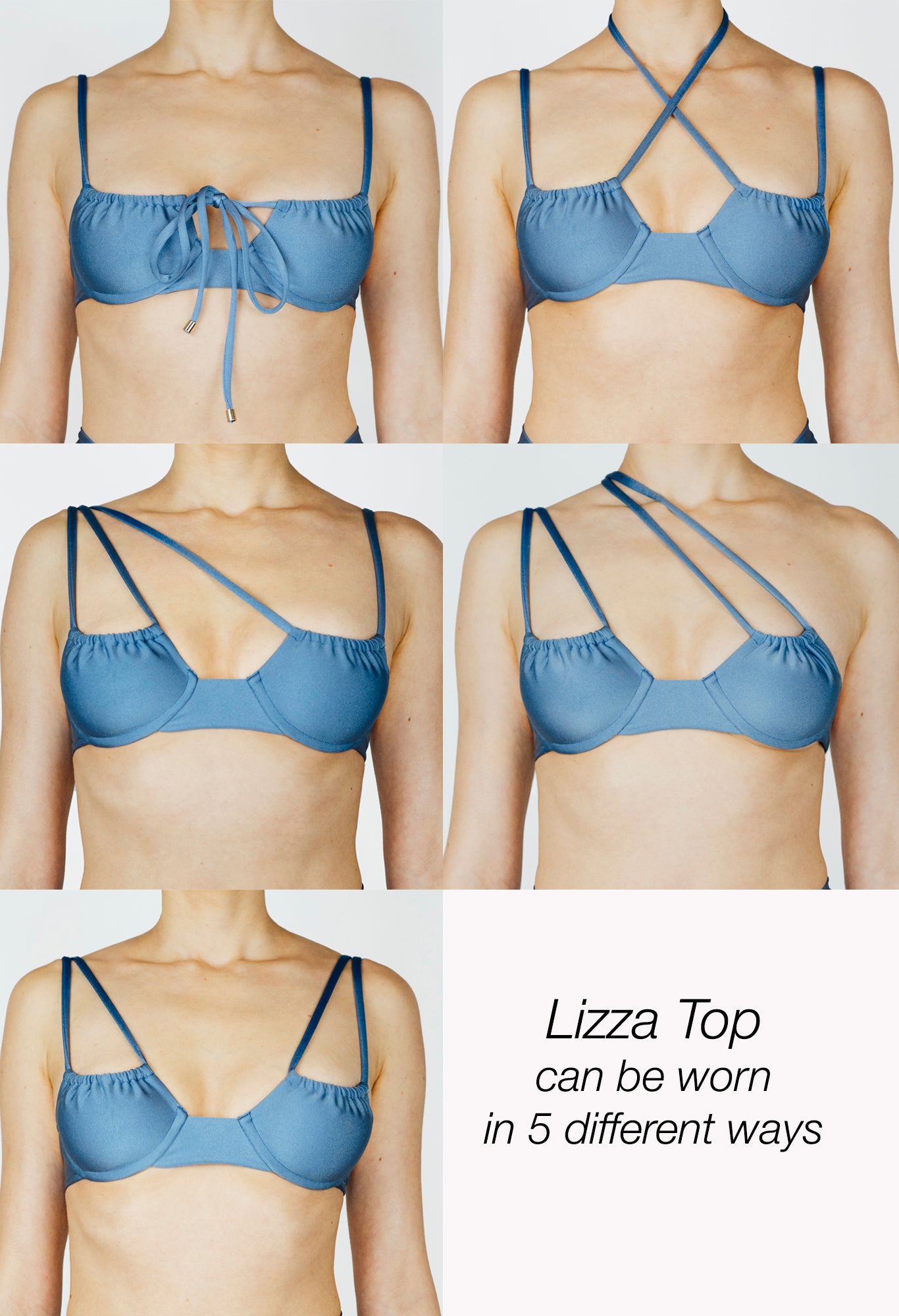 Lizza tpo - azula. An adjustable top with golden details.
