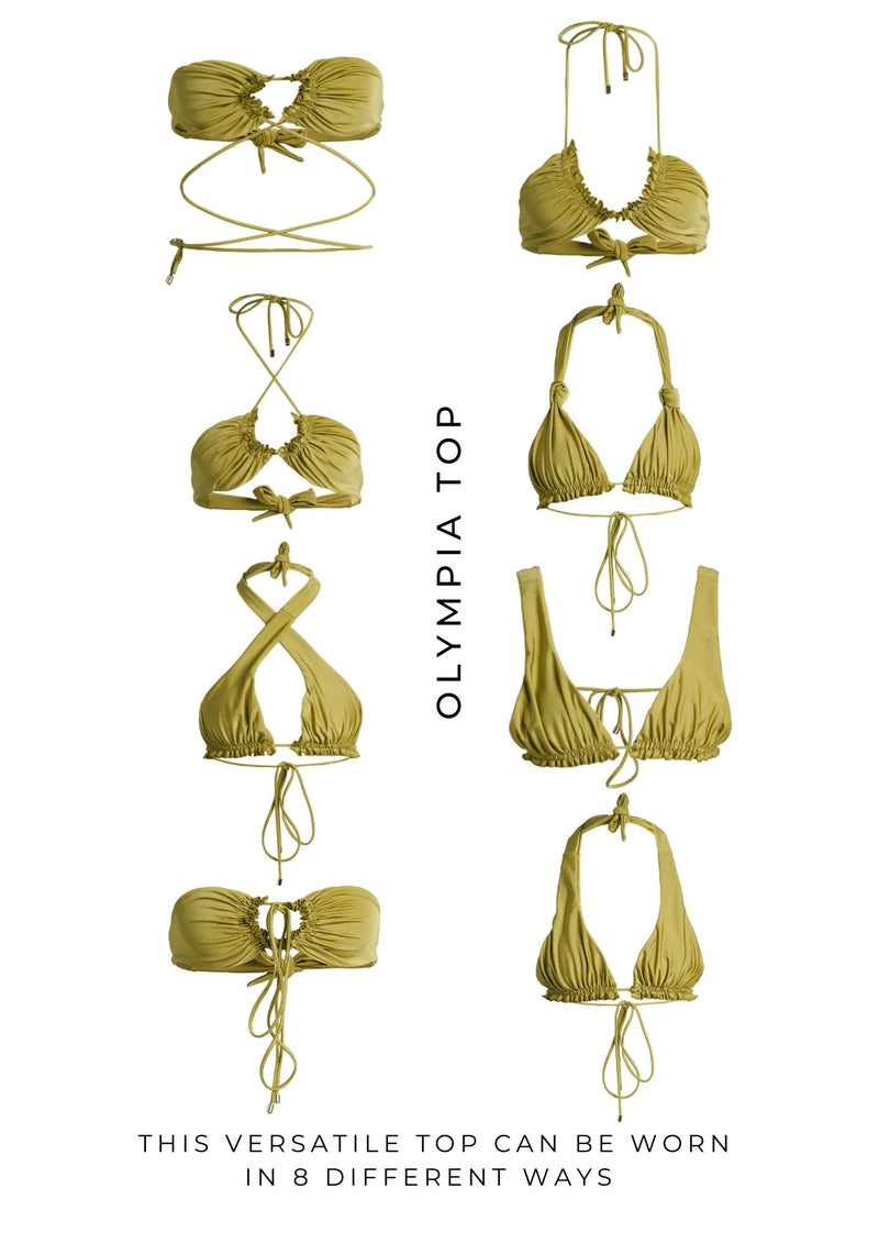 Olympia top. An adjustable and green top with golden details.