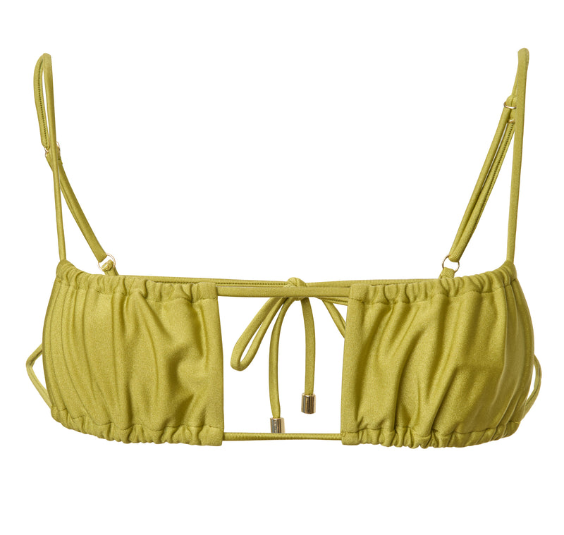 Vicca top. An adjustable and yellow top with golden details.